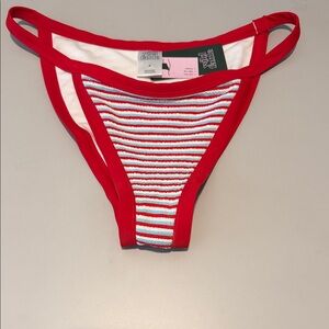 Wild Fable Red and White Striped Bikini Bottom